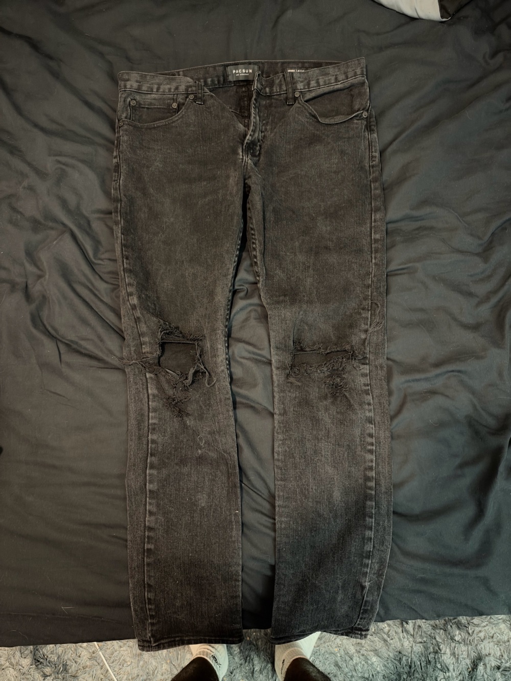 Pac Sun black distressed skinny jeans